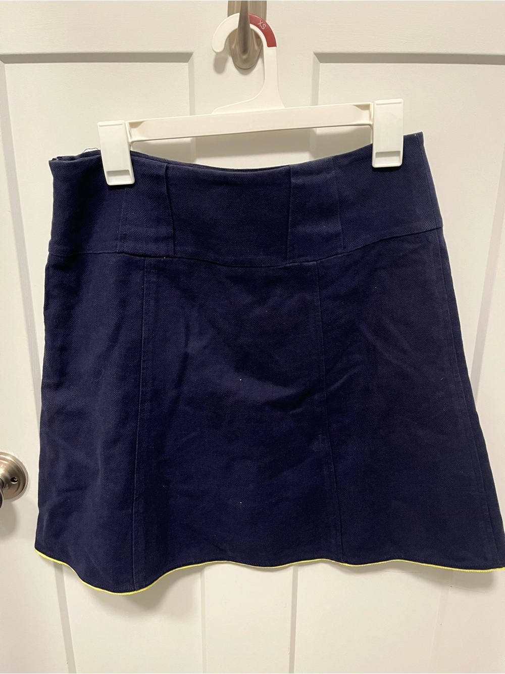 Lilly Pulitzer Navy Mini Skirt with Yellow Trim